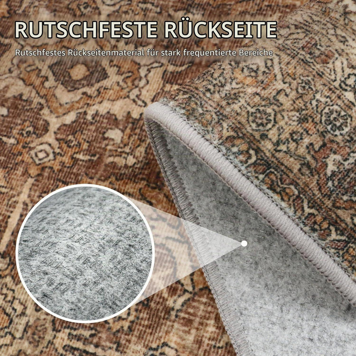 Vintage Teppich Wohnzimmer 160x230 cm Rotbraun
