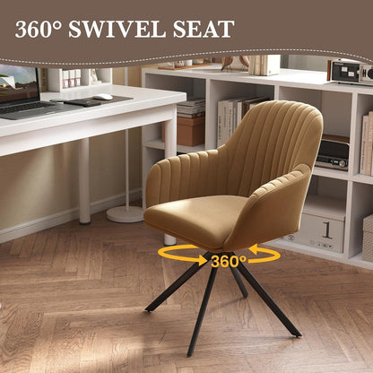Esszimmerstuhl 360° Drehstuhl Set Braun/Schwarz mit Armlehne
