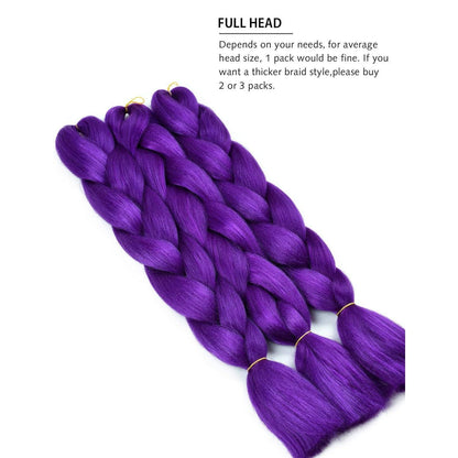 Lila Kunsthaar zum Einflechten – 24 Zoll Jumbo Braids