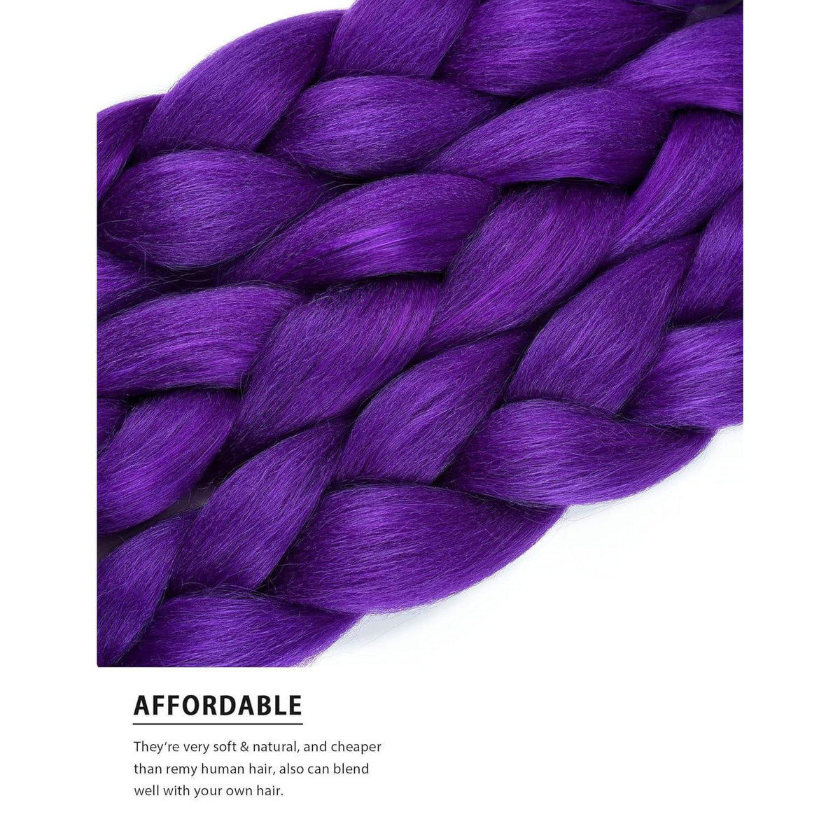 Lila Kunsthaar zum Einflechten – 24 Zoll Jumbo Braids