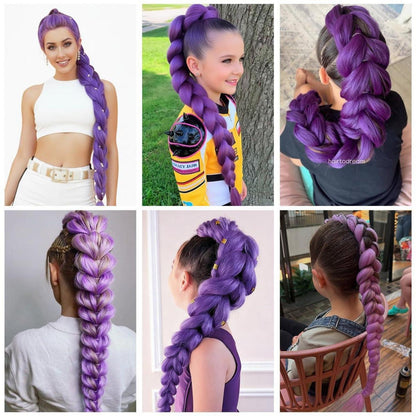 Lila Kunsthaar zum Einflechten – 24 Zoll Jumbo Braids
