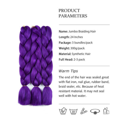 Lila Kunsthaar zum Einflechten – 24 Zoll Jumbo Braids