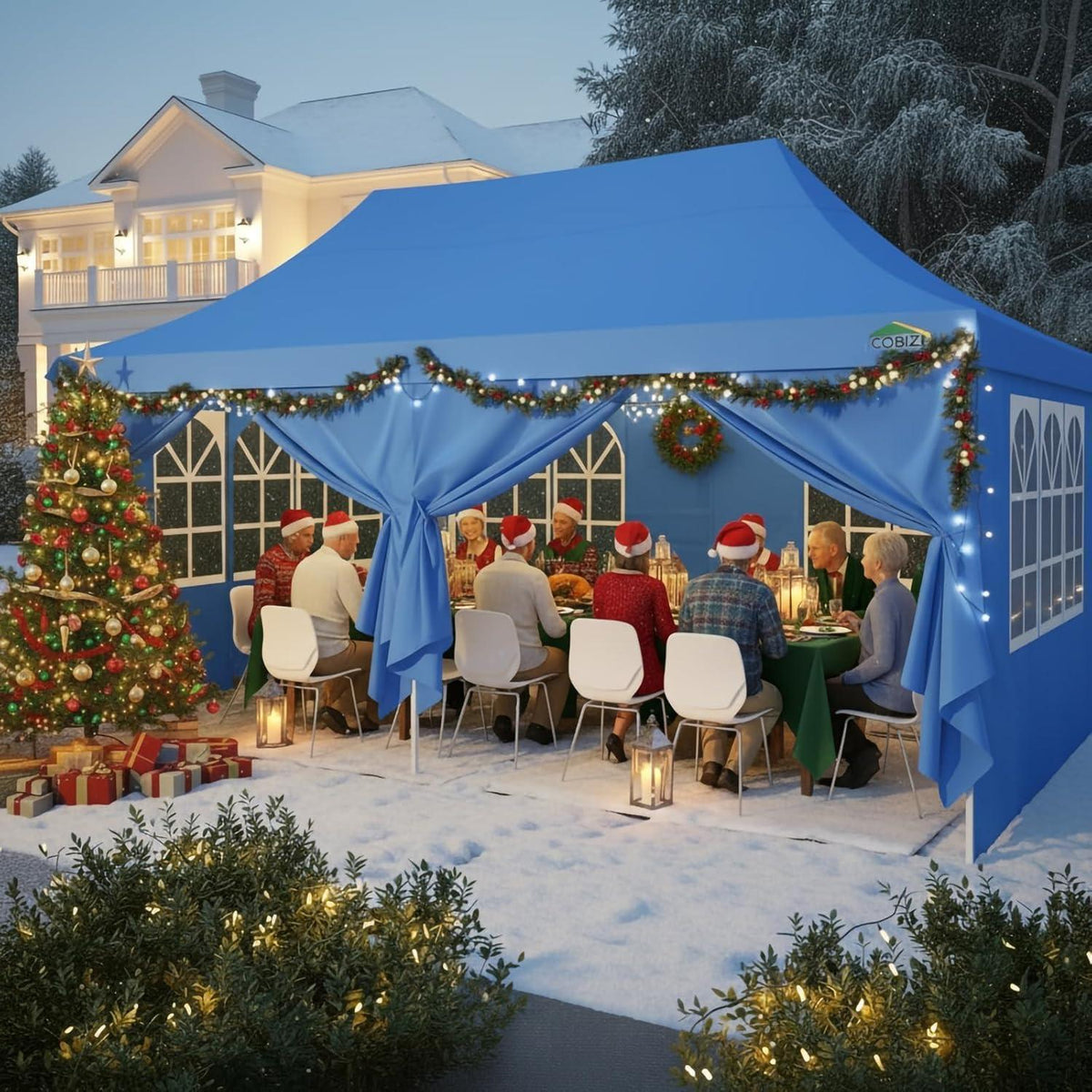 Faltpavillon 3x6m wasserdicht mit Seitenteilen – Partyzelt für Garten
