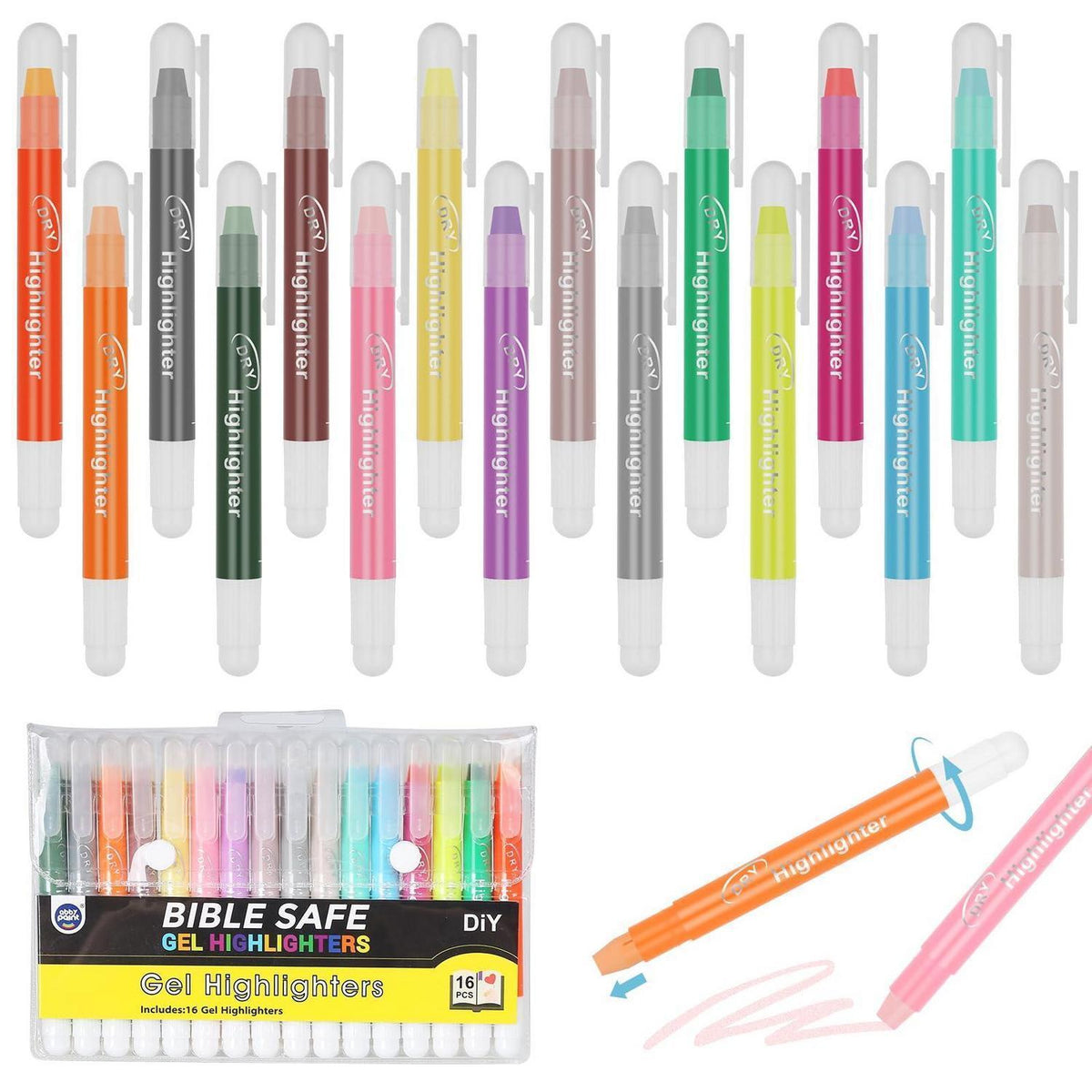 16er Set Bibel Textmarker | Gel Highlighters zum Markieren & Schreiben