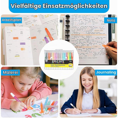 16er Set Bibel Textmarker | Gel Highlighters zum Markieren & Schreiben