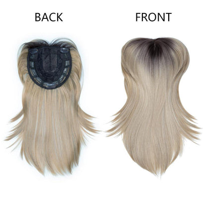 Hair Topper mit Pony – 35cm Balayage Blond Haarteil
