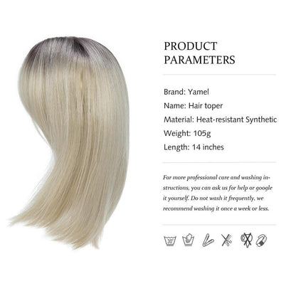 Hair Topper mit Pony – 35cm Balayage Blond Haarteil