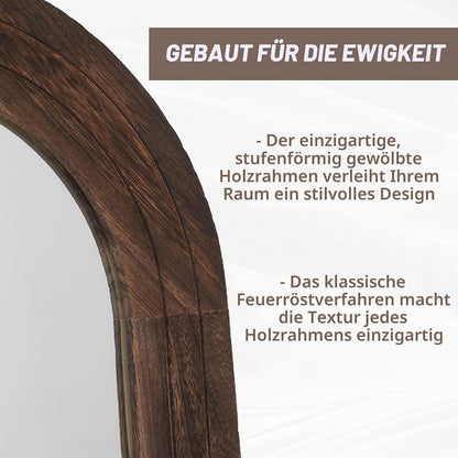 Großer Ganzkörperspiegel 180x80 cm | Rustikaler Holzrahmen, Stand- & Wandspiegel