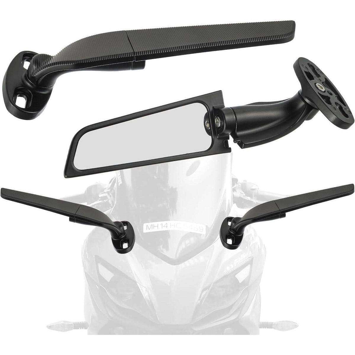 Motorrad Spiegel 360° drehbar – Seitenspiegel für Roller & Moped