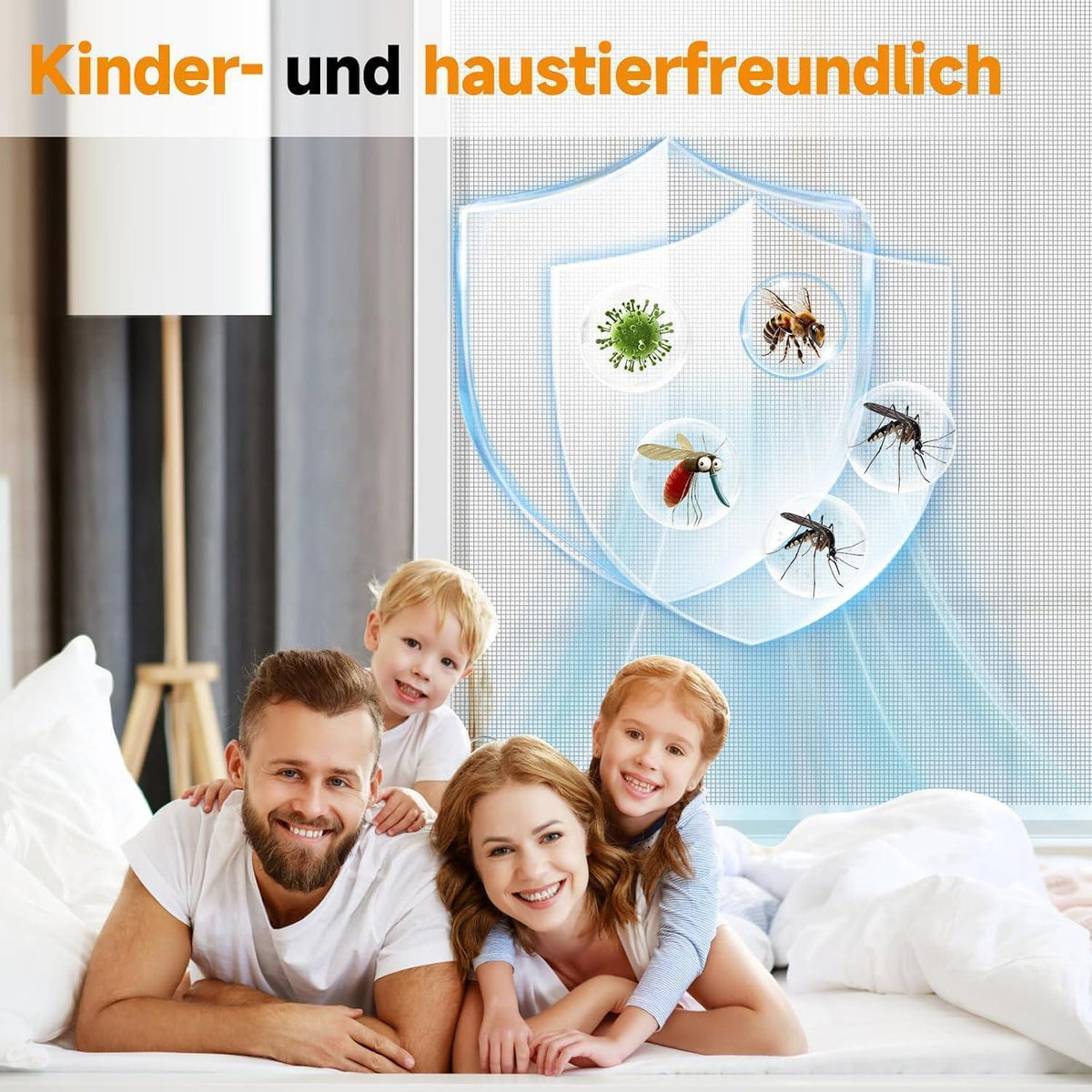 Fliegengitter Fenster DIY 120x130cm – Insektenschutz Magnetstreifen