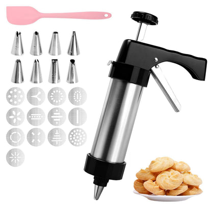 Gebäckpresse Set mit 13 Formen & Silikonspatel – Perfekt zum Backen