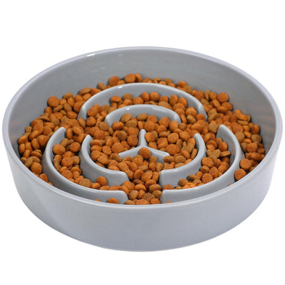 Antischlingnapf Keramik grau – Slow Feeder für Hunde