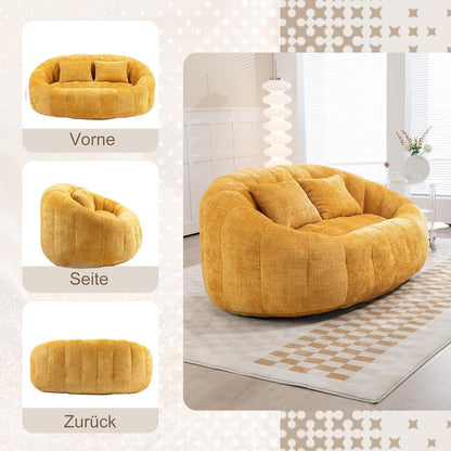 Zweisitzer Boneless Couch mit Memory Schaum – Gelb