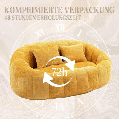 Zweisitzer Boneless Couch mit Memory Schaum – Gelb
