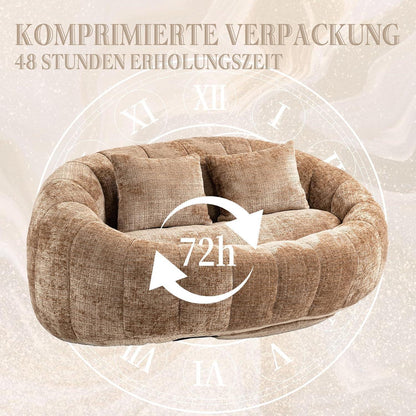 Zweisitzer Boneless Couch mit Memory Schaum – Braun