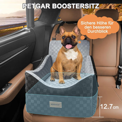 Hunde Autositz mit Memory-Schaum & Stauraum – Grau