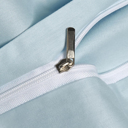Baumwoll Bettwäsche Set 220x240 Blau Hellblau 3-teilig