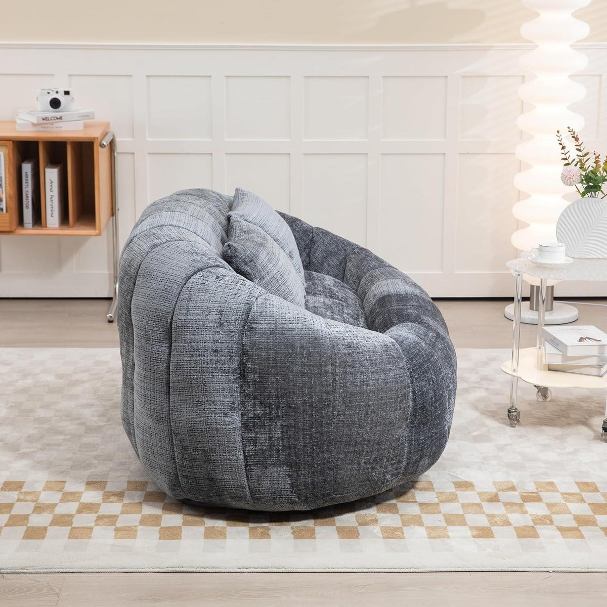 Zweisitzer Boneless Couch mit Memory Schaum – Grau