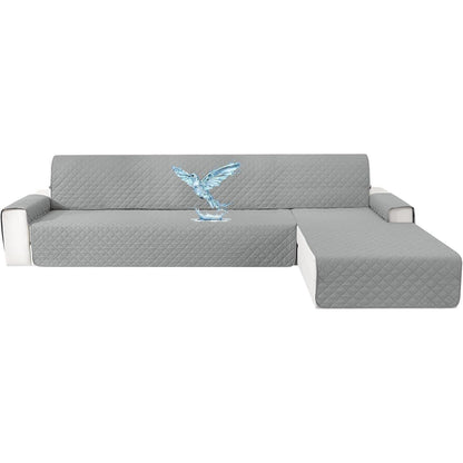 Wasserdichter Sofaüberzug L-Form 3-Sitzer, Hellgrau