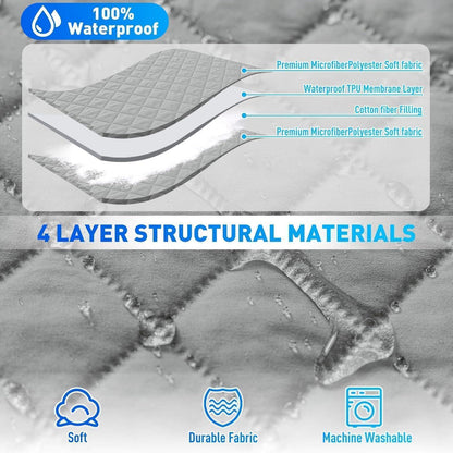 Wasserdichter Sofaüberzug L-Form 3-Sitzer, Hellgrau