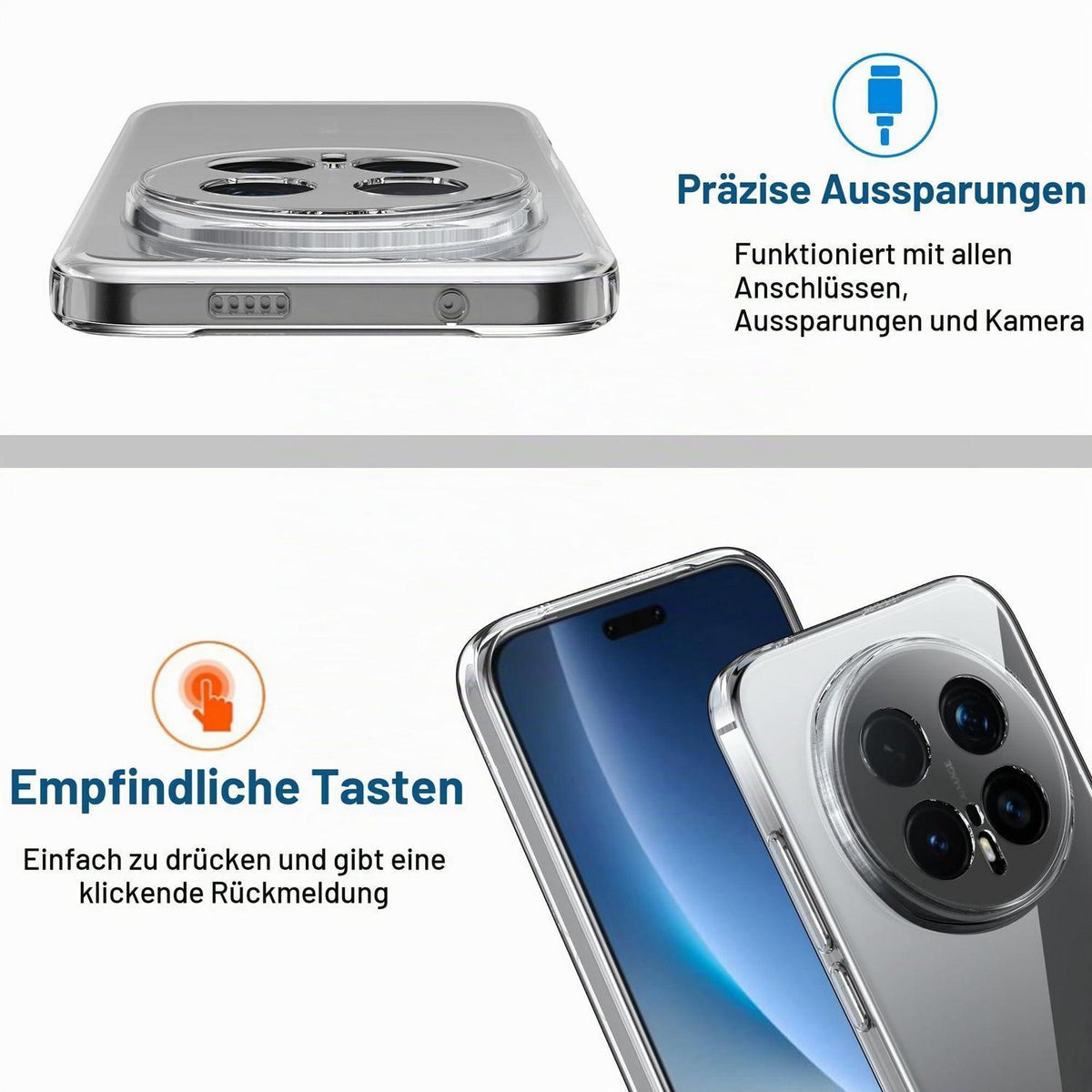 Transparente Hülle für Honor Magic 8 Pro – Kratzfest & Stoßfest