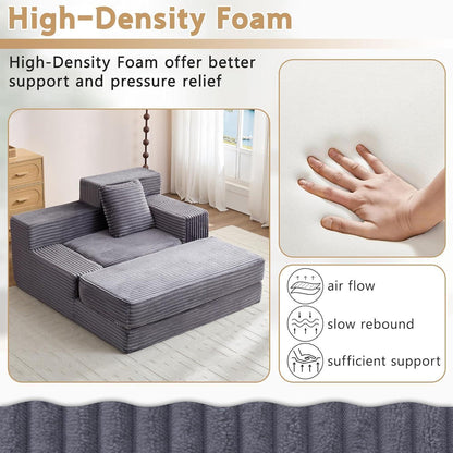 Schlafsofa Cord Grau – Komfortables Bettsofa für Wohnzimmer