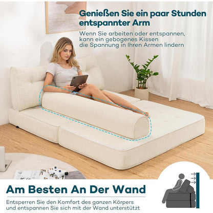 Faltbares Schlafsofa 3-in-1 – Schlafsessel & Gästebett Beige