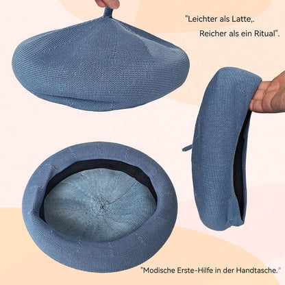 Damen Baskenmütze Sommer Leicht & Atmungsaktiv - Blau