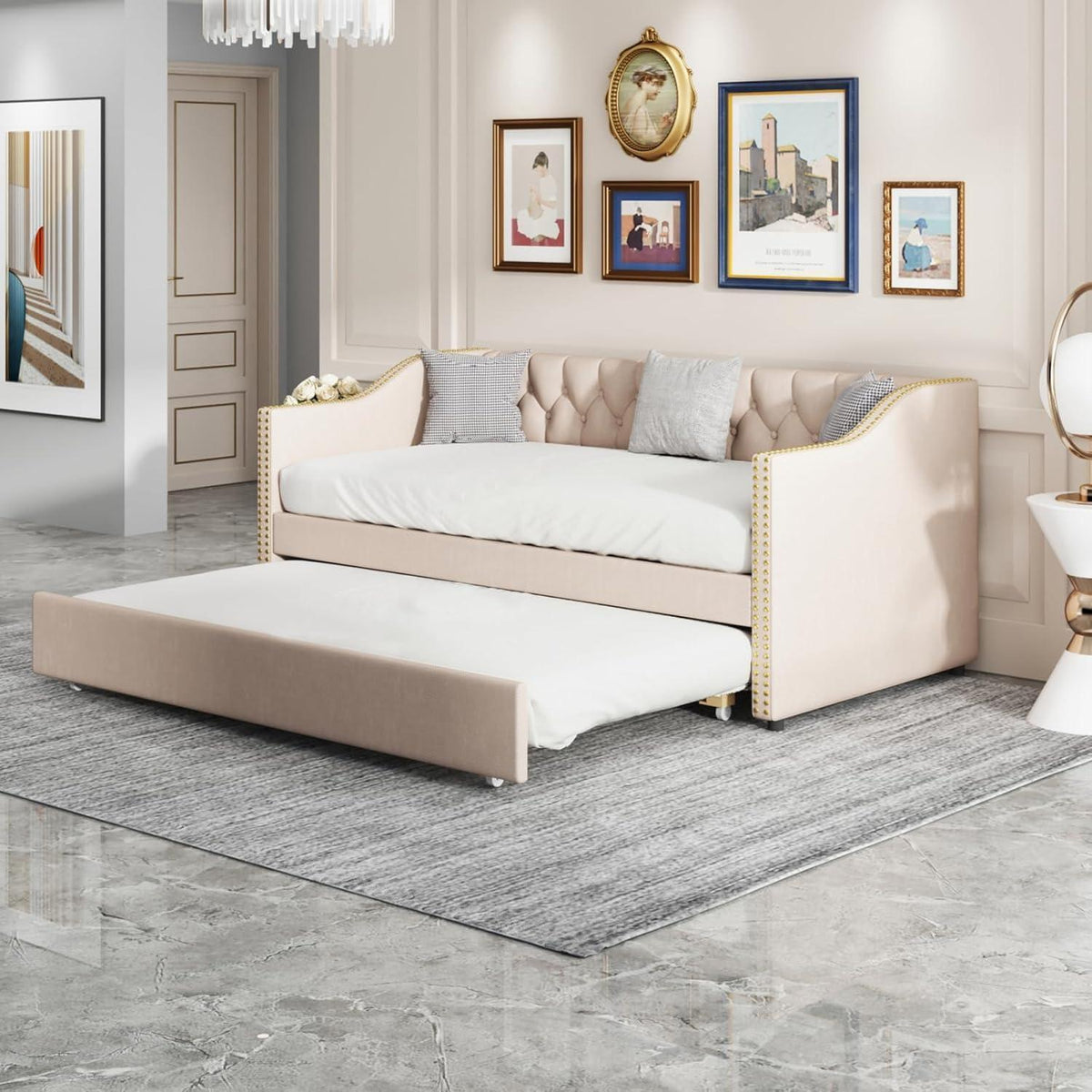 Ausziehbares Schlafsofa 90/180x200 cm – 2-Sitzer Gästebett