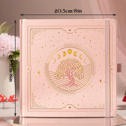 Tagebuch mit Lebensbaum – Punktraster, 20,5x20,5 cm