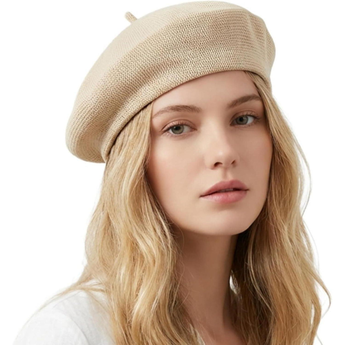 Damen Baskenmütze Sommer - Leichte Baumwoll Beanie Cap