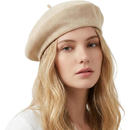 Damen Baskenmütze Sommer - Leichte Baumwoll Beanie Cap