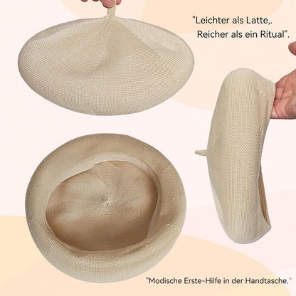 Damen Baskenmütze Sommer - Leichte Baumwoll Beanie Cap