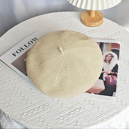 Damen Baskenmütze Sommer - Leichte Baumwoll Beanie Cap