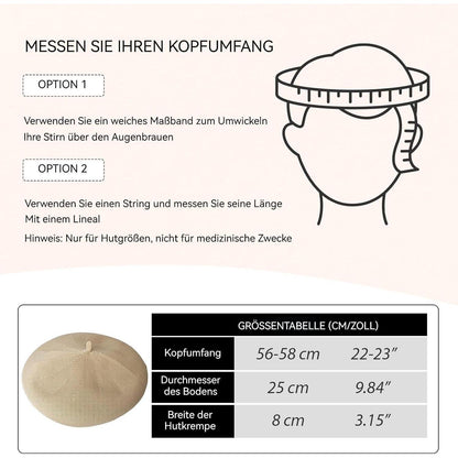 Damen Baskenmütze Sommer - Leichte Baumwoll Beanie Cap