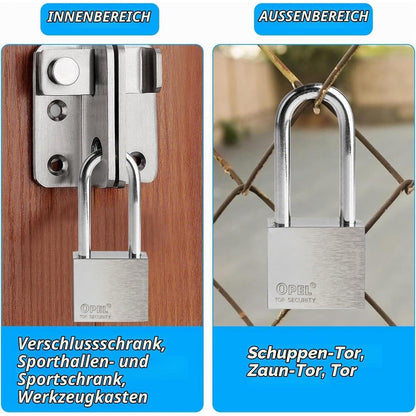 Wetterfestes Edelstahl-Vorhängeschloss 40mm mit 4 Schlüsseln