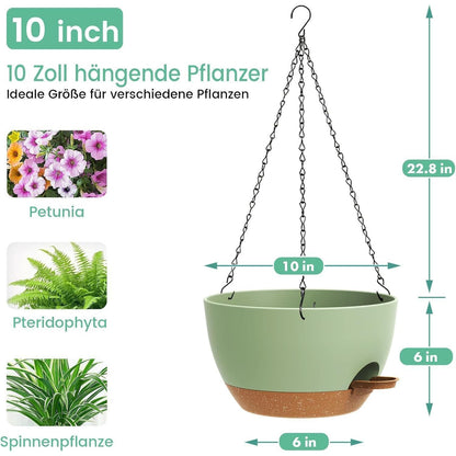 Selbstbewässernde Hängeampel 2er-Set – 25cm Blumentopf für Pflanzen