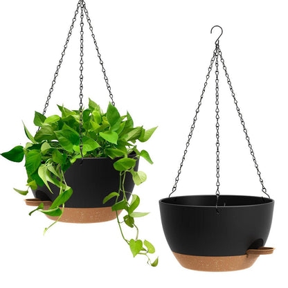 Selbstbewässernde Hängeampeln 2er-Set – 25cm Blumentöpfe für Pflanzen