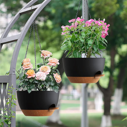 Selbstbewässernde Hängeampeln 2er-Set – 25cm Blumentöpfe für Pflanzen