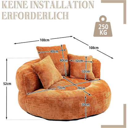 Boneless Lounger Sitzsack Sofa | Chenille Lazy Sofa für Gaming & Entspannung