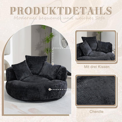 Boneless Lounger Sitzsack Sofa | Gaming & Entspannung | Schwarz