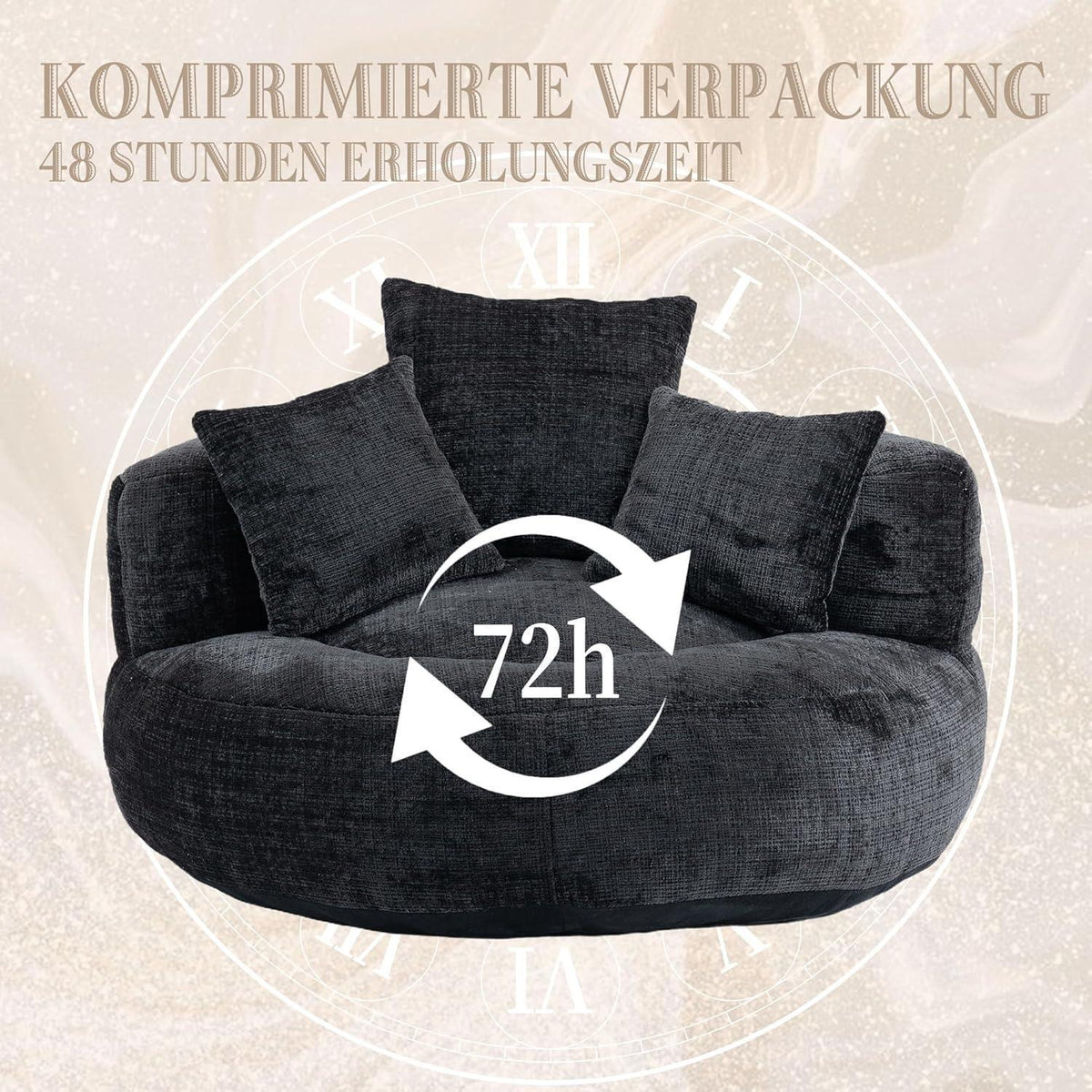 Boneless Lounger Sitzsack Sofa | Gaming & Entspannung | Schwarz