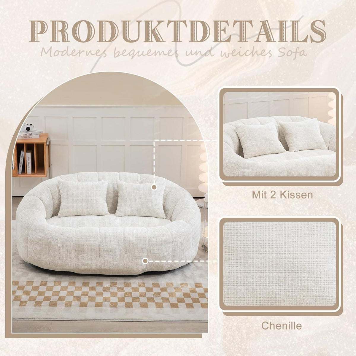 Sitzsack Sofa Chenille – Bequemer Lounger für Entspannung