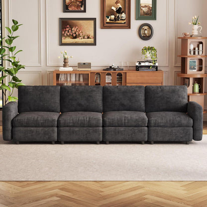 Modulares Sofa Dunkelgrau mit Schlaffunktion – Bequeme Eckcouch