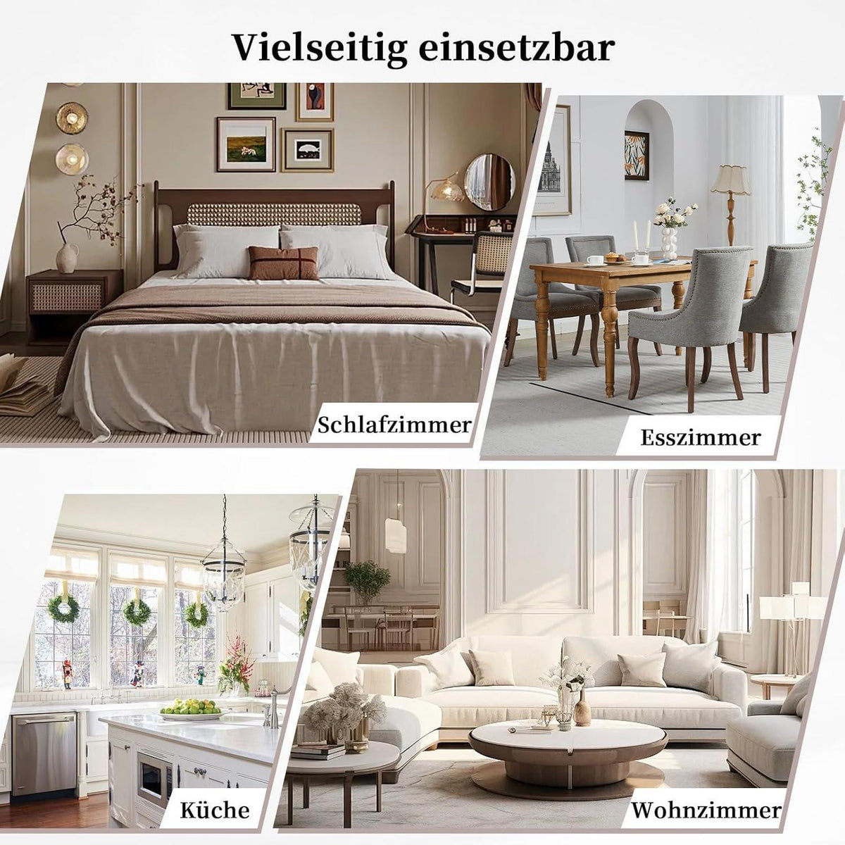 Esszimmerstuhl Set Grau – Bequemer Polsterstuhl mit Holzbeinen