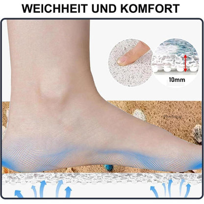 Rutschfeste Duschmatte 120x120cm mit Marinemuster & Ablaufloch