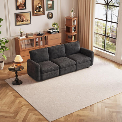 Modulares Sofa Dunkelgrau mit Schlaffunktion – Bequeme Eckcouch