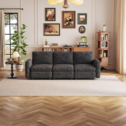 Modulares Sofa Dunkelgrau mit Schlaffunktion – Bequeme Eckcouch