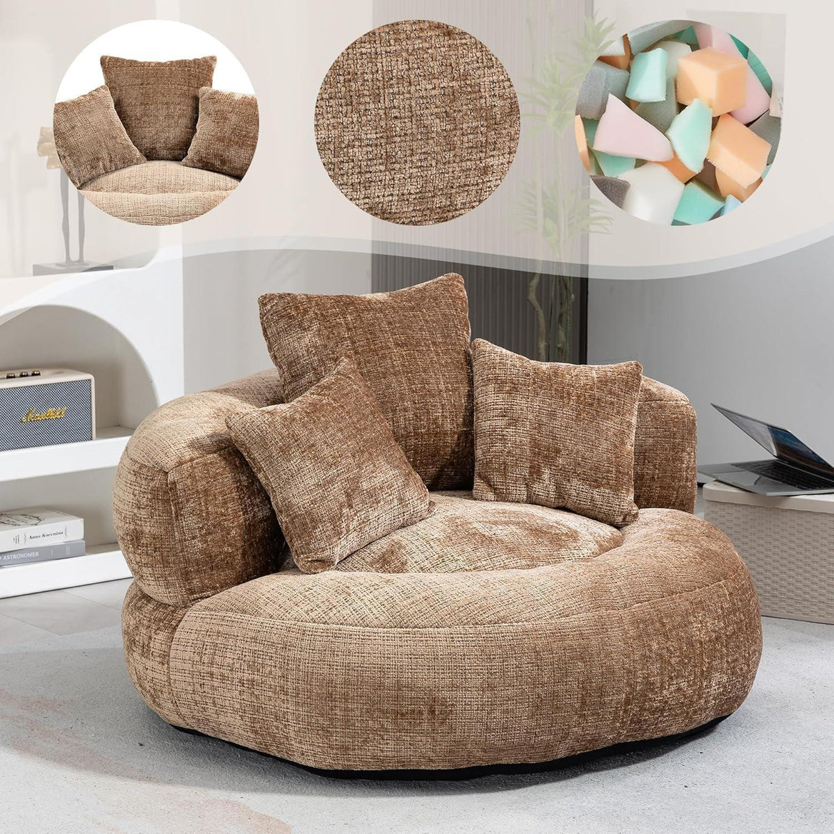 Lazy Sitzsack Sofa mit 3 Kissen – Bequemer Lounger