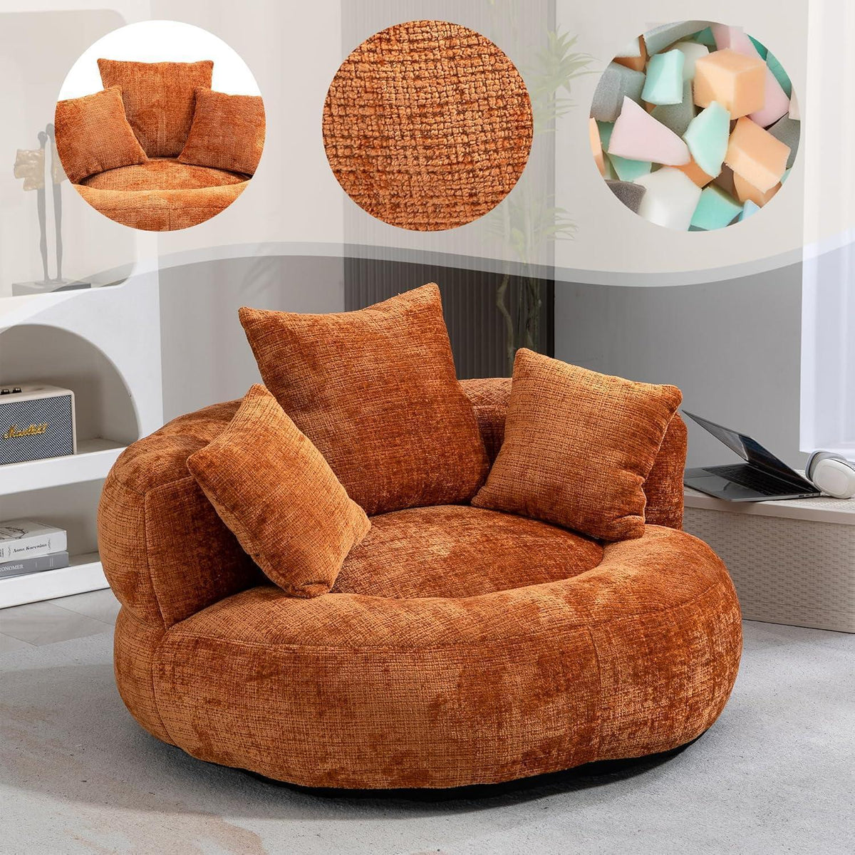 Lazy Sitzsack Sofa mit 3 Kissen – Komfort Lounger